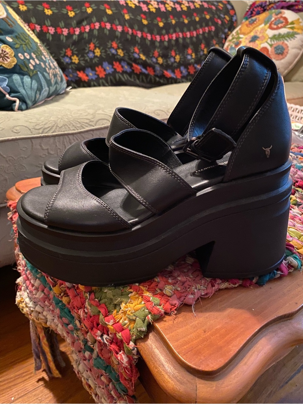 Windsor Smith Match Leather Platform Black Sandals Size 10 - Picture 2 of 9